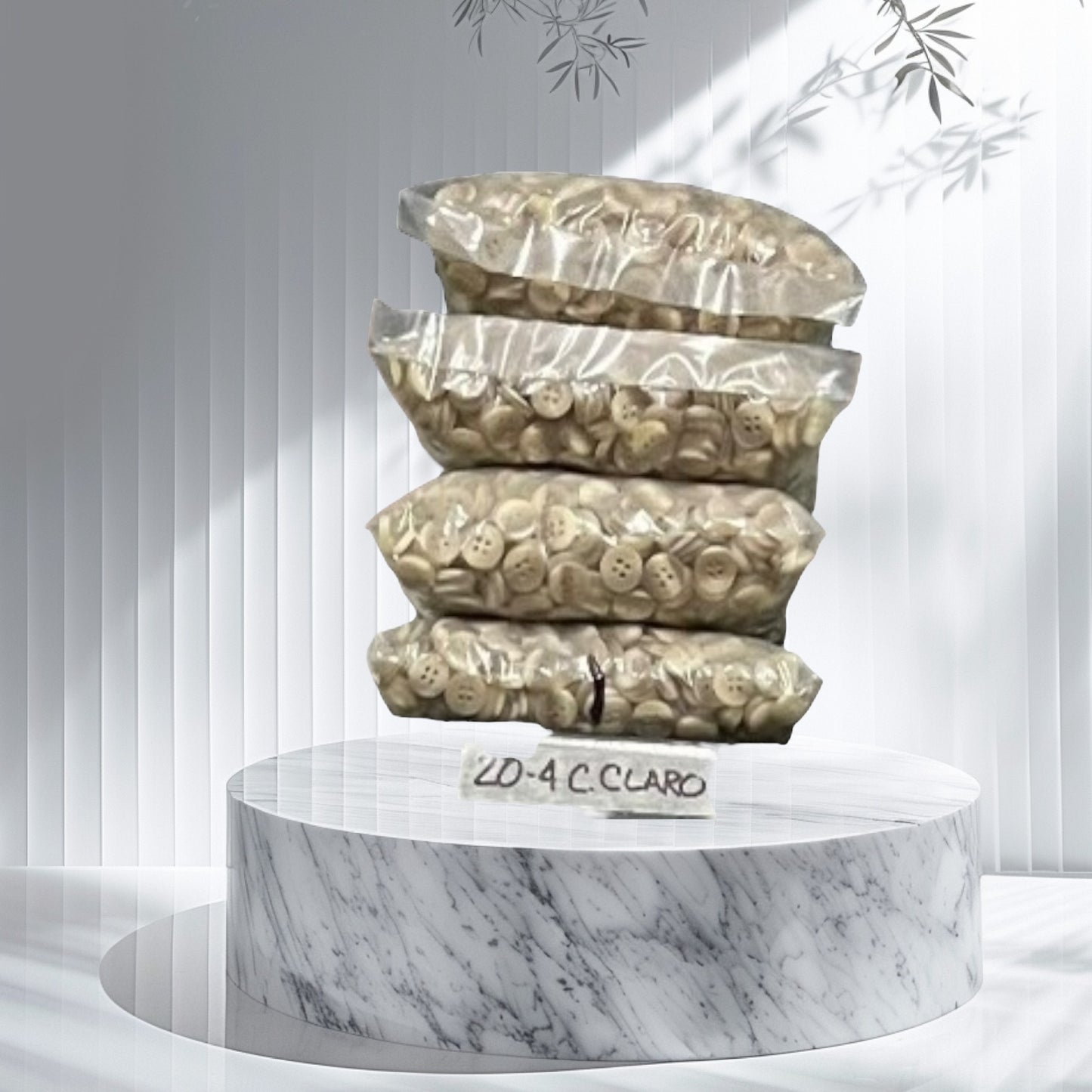 Paquete (Mazo) de Botones T20-4— cuerno claro