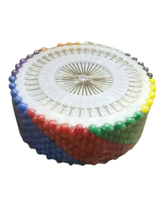Rueda de alfileres con cabeza de Perla Multicolor -40 piezas