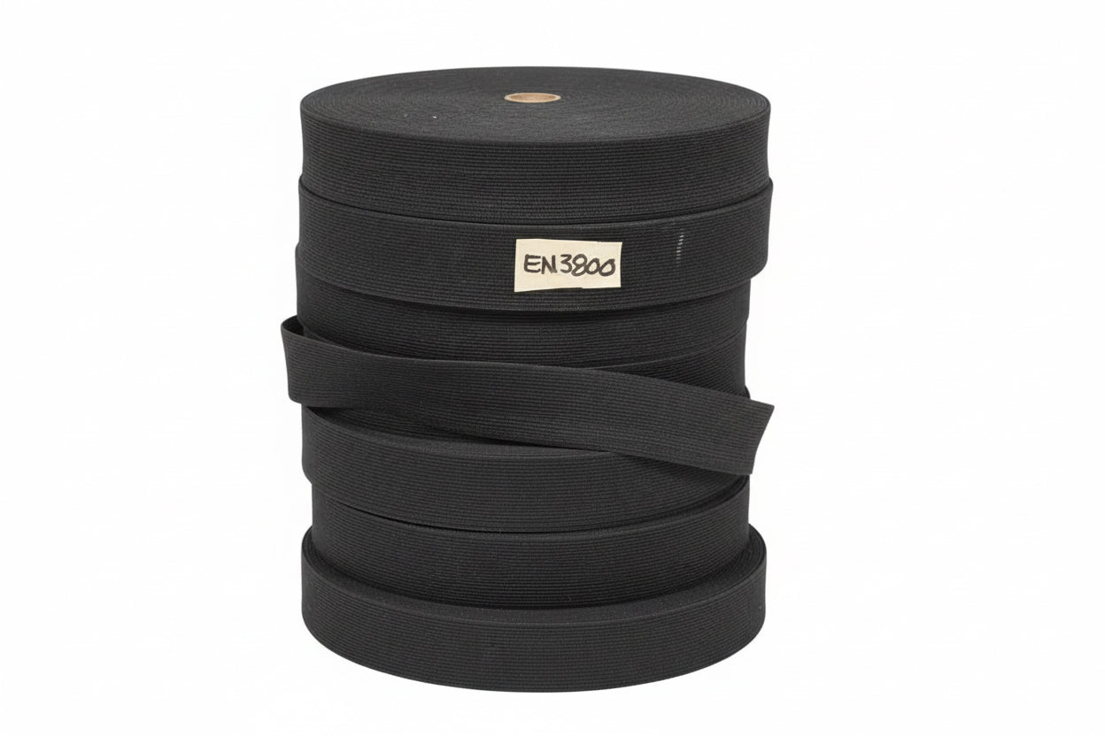 Elástico normal negro 38mm  | Rollo de 50 Metros