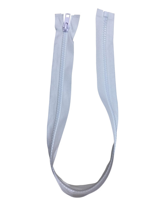 Cierre Poliéster Separable Moldeado 55 cm – color blanco