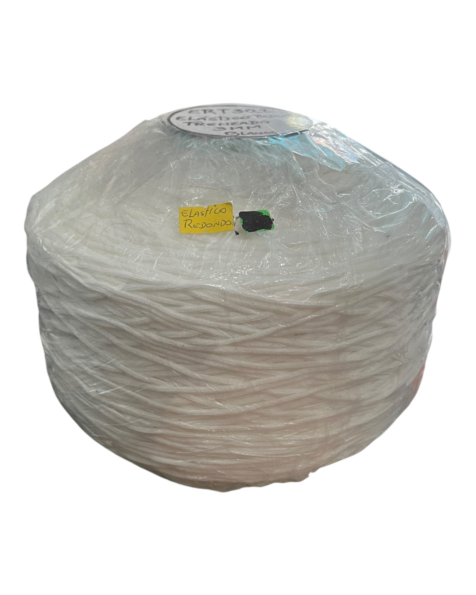 Elástico redondo trenzado 3mm blanco .