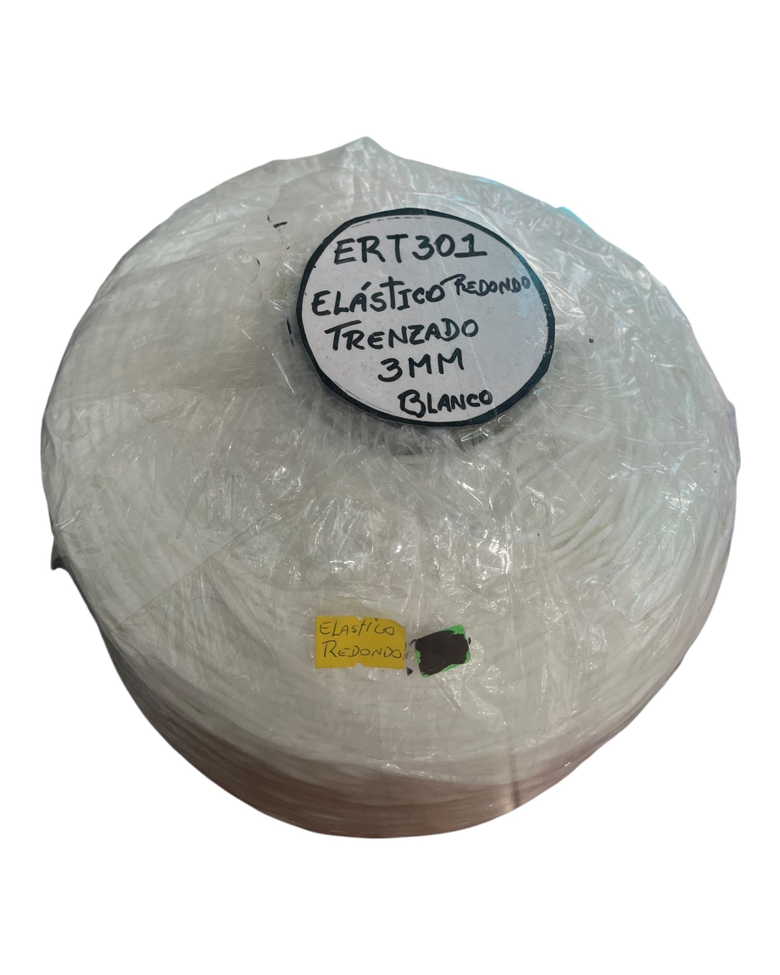 Elástico redondo trenzado 3mm blanco .