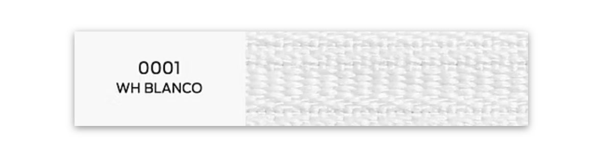 Cierre Fijo NAT espiral 3mm 15,18,20,25cm Blanco 001