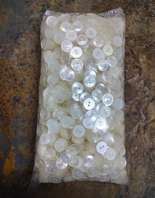 Paquete (Mazo) de Botones T24/2 —Blanco trasparente