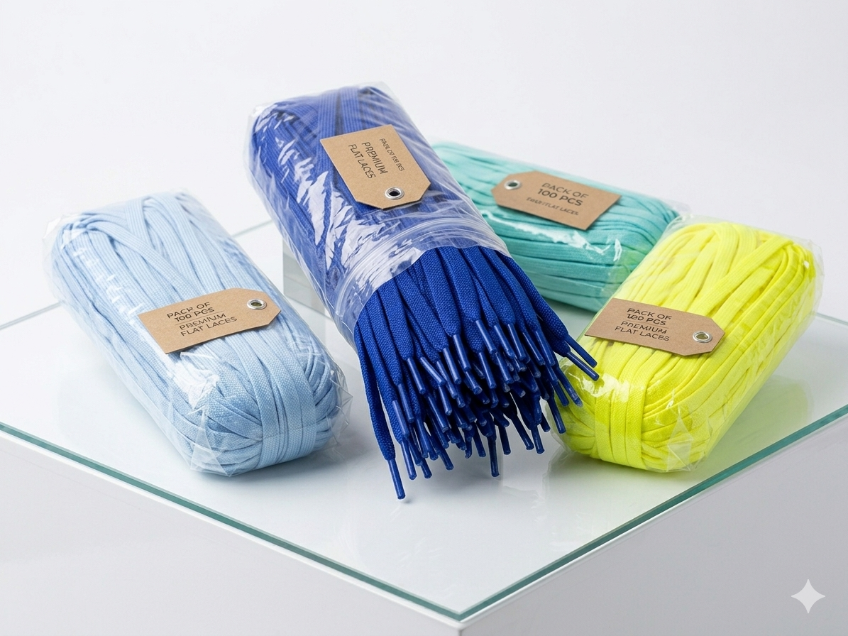 Cinta/cordón plano y redondo— paquete 100 piezas . Varios colores
