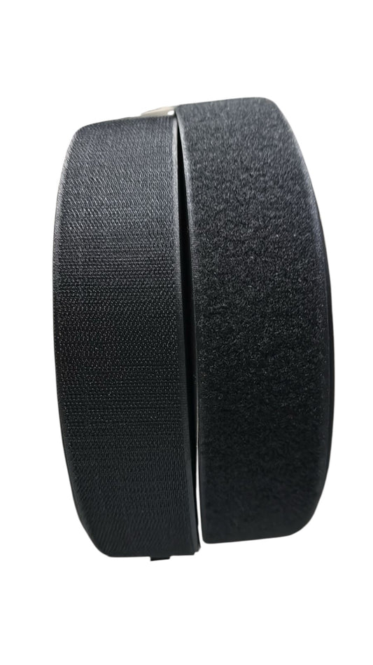 Rollo Velcro / Contactel , Gancho y Felpa – 38 mm (Negro). Largo 25m
