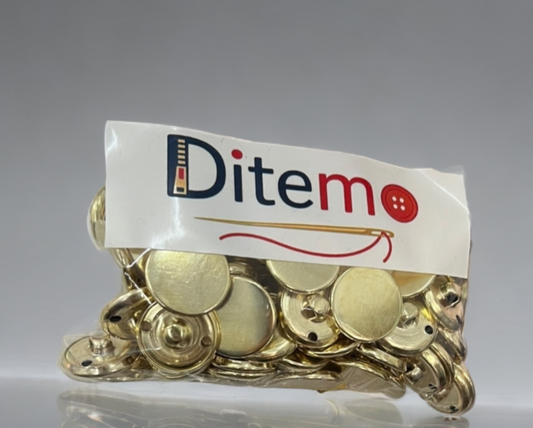 Botones Metálicos Liso T30 – Color Oro (Bolsa con 100 piezas)