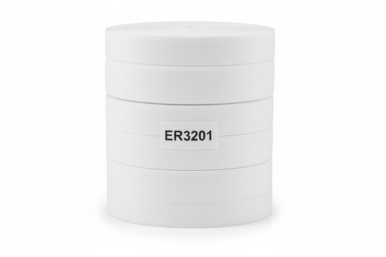 Elástico Reforzado 32mm—rollo 50 metros —blanco