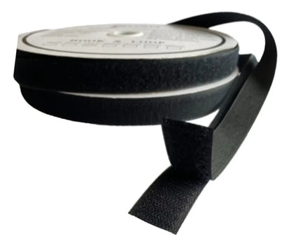 Rollo Velcro / Contactel —25mm ancho negro . 25 metros largo